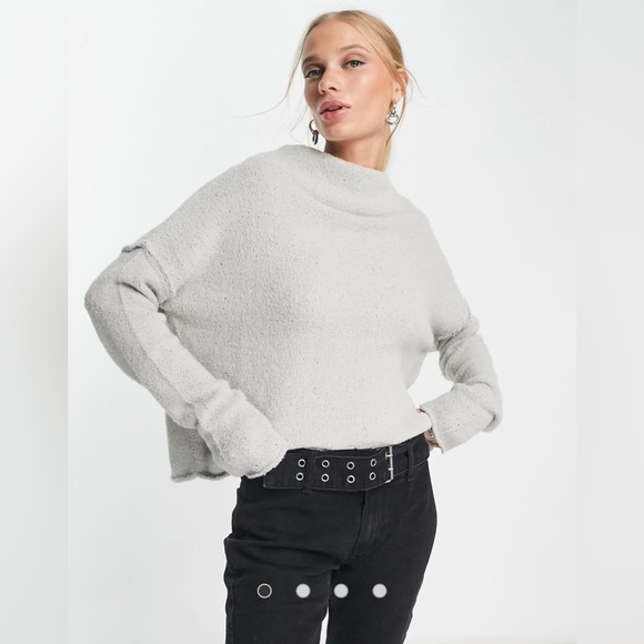 Free People San Vicente sweater xs soft comfy mock neck pullover cropped - Picture 1 of 8
